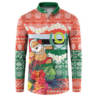 Personalised Penama Joyeux Noel Button Sweatshirt Proud To Be a Ni-Van Sand Drawing Art LT9 Red - Polynesian Pride