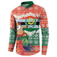 Personalised Penama Joyeux Noel Button Sweatshirt Proud To Be a Ni-Van Sand Drawing Art LT9 - Polynesian Pride