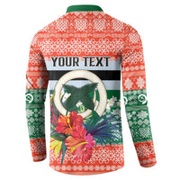 Personalised Penama Joyeux Noel Button Sweatshirt Proud To Be a Ni-Van Sand Drawing Art LT9 - Polynesian Pride