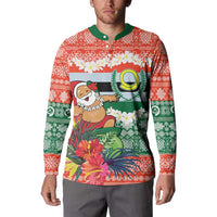 Personalised Penama Joyeux Noel Button Sweatshirt Proud To Be a Ni-Van Sand Drawing Art LT9 - Polynesian Pride