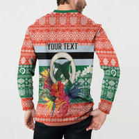 Personalised Penama Joyeux Noel Button Sweatshirt Proud To Be a Ni-Van Sand Drawing Art LT9 - Polynesian Pride