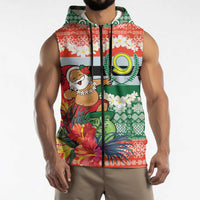 Personalised Penama Joyeux Noel Sleeveless Zip Hoodie Proud To Be a Ni-Van Sand Drawing Art LT9 - Polynesian Pride