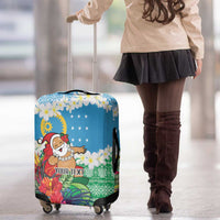 Personalised Sanma Joyeux Noel Luggage Cover Proud To Be a Ni-Van Sand Drawing Art LT9 - Polynesian Pride