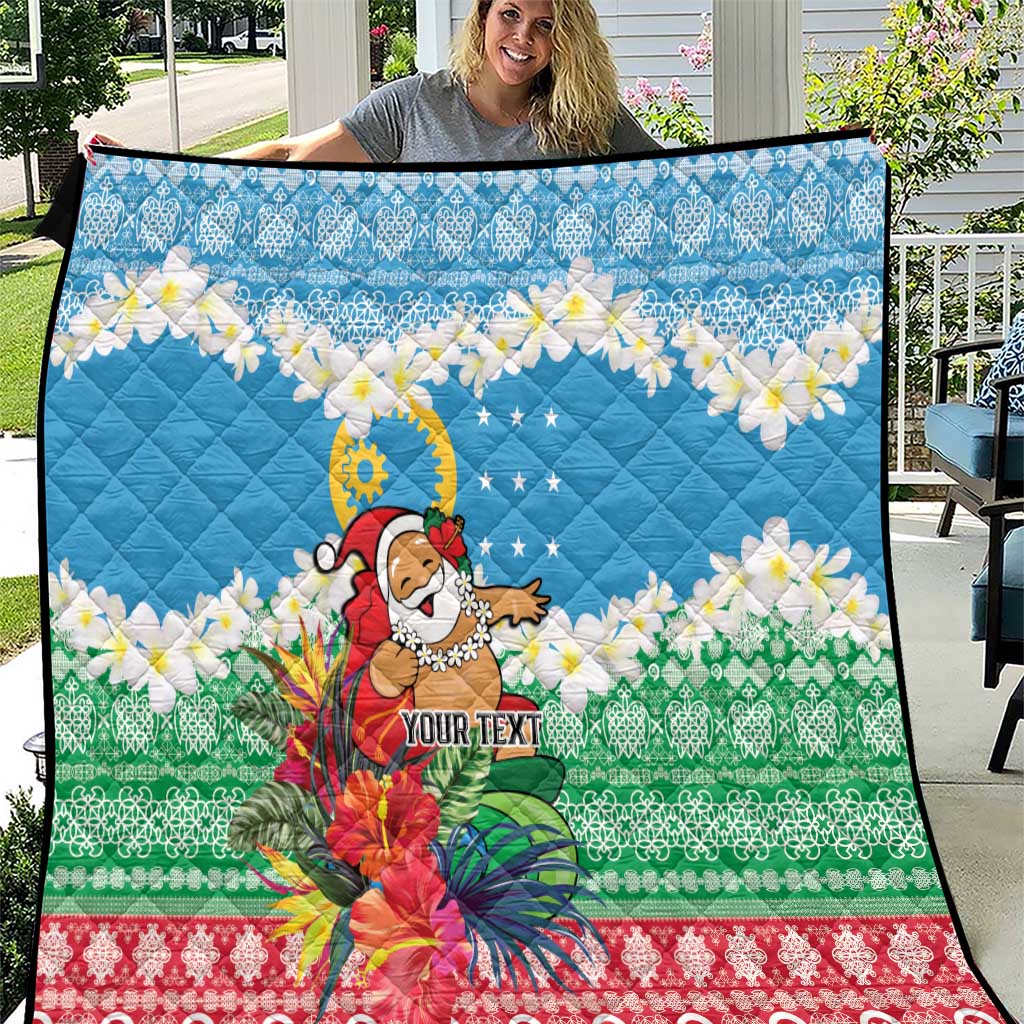 Personalised Sanma Joyeux Noel Quilt Proud To Be a Ni-Van Sand Drawing Art LT9 Blue - Polynesian Pride