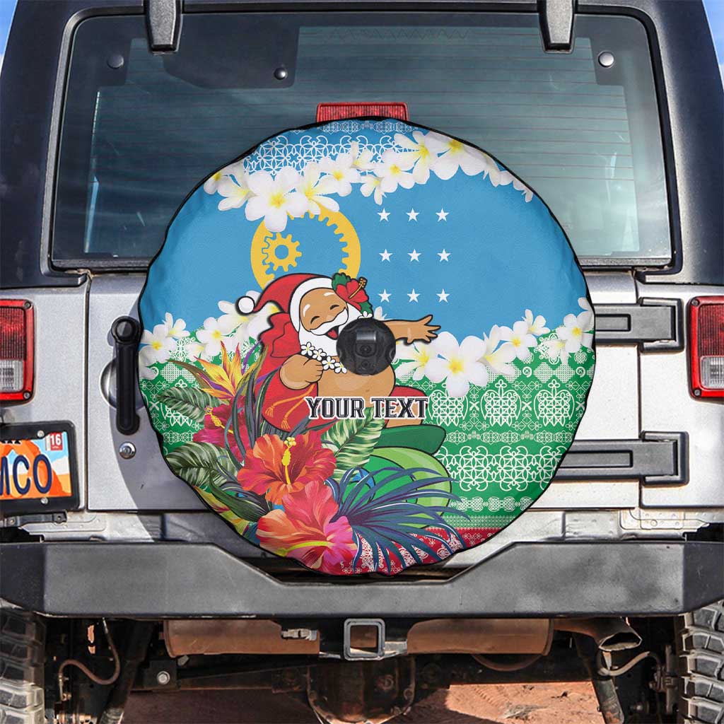 Personalised Sanma Joyeux Noel Spare Tire Cover Proud To Be a Ni-Van Sand Drawing Art LT9 Blue - Polynesian Pride