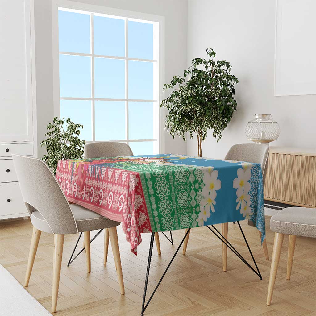 Personalised Sanma Joyeux Noel Tablecloth Proud To Be a Ni-Van Sand Drawing Art LT9 - Polynesian Pride