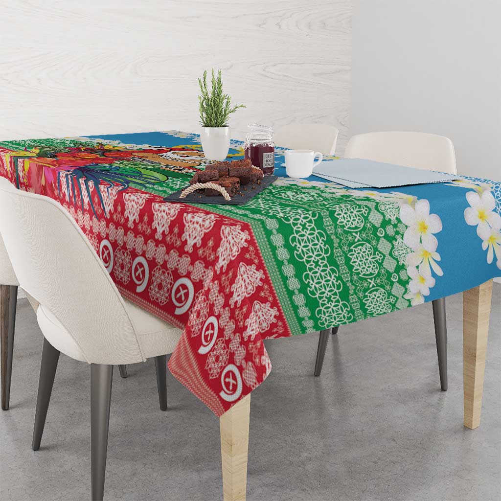 Personalised Sanma Joyeux Noel Tablecloth Proud To Be a Ni-Van Sand Drawing Art LT9 - Polynesian Pride