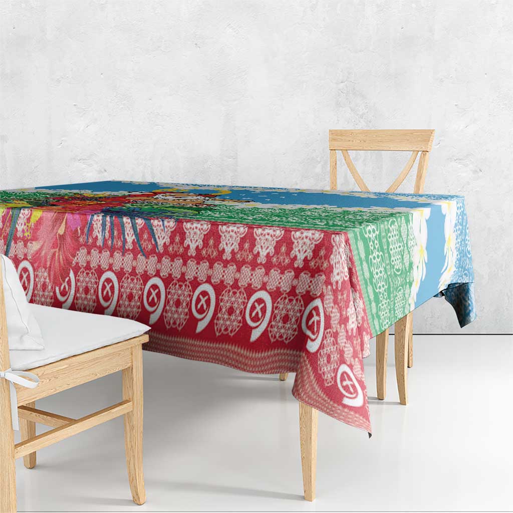 Personalised Sanma Joyeux Noel Tablecloth Proud To Be a Ni-Van Sand Drawing Art LT9 - Polynesian Pride