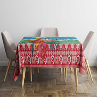 Personalised Sanma Joyeux Noel Tablecloth Proud To Be a Ni-Van Sand Drawing Art LT9 - Polynesian Pride