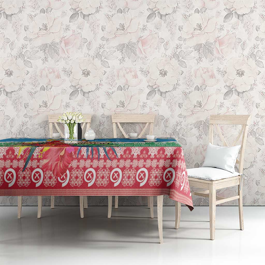 Personalised Sanma Joyeux Noel Tablecloth Proud To Be a Ni-Van Sand Drawing Art LT9 - Polynesian Pride