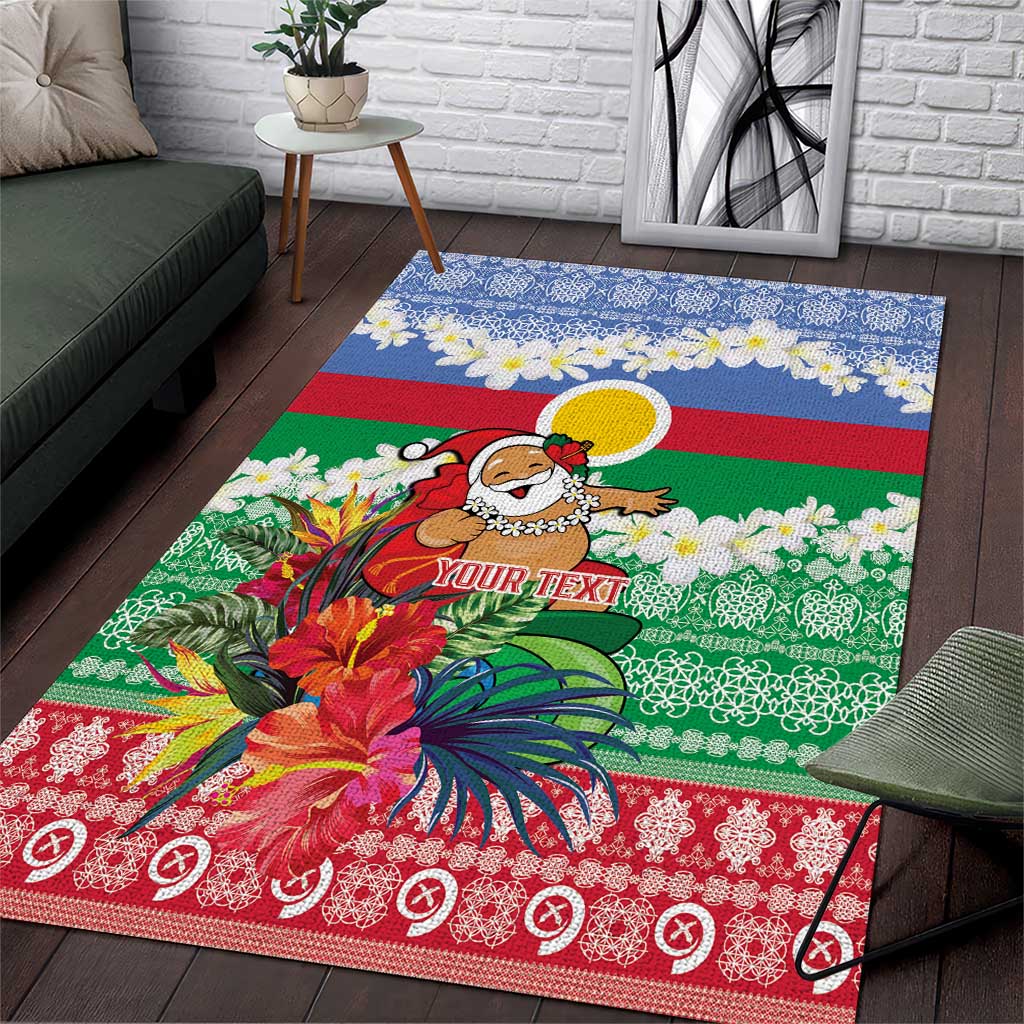 Personalised Shefa Joyeux Noel Area Rug Proud To Be a Ni-Van Sand Drawing Art LT9 Blue - Polynesian Pride