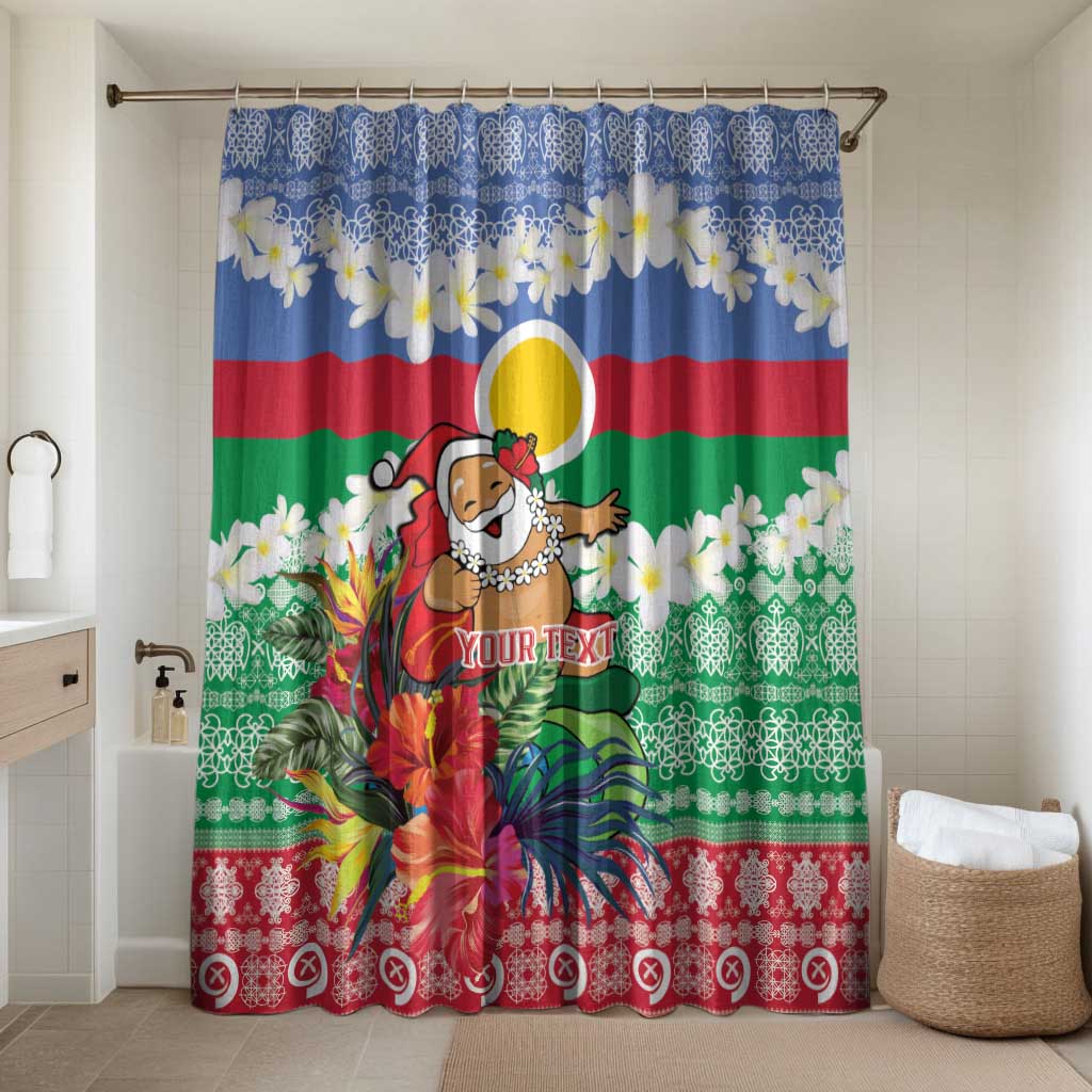 Personalised Shefa Joyeux Noel Bathroom Set Proud To Be a Ni-Van Sand Drawing Art LT9 Shower Curtain Only Blue - Polynesian Pride
