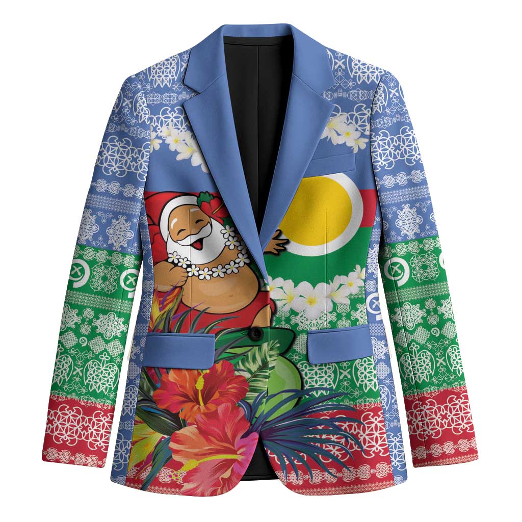 Personalised Shefa Joyeux Noel Blazer Proud To Be a Ni-Van Sand Drawing Art LT9 Unisex Blue - Polynesian Pride