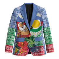 Personalised Shefa Joyeux Noel Blazer Proud To Be a Ni-Van Sand Drawing Art LT9 Unisex Blue - Polynesian Pride
