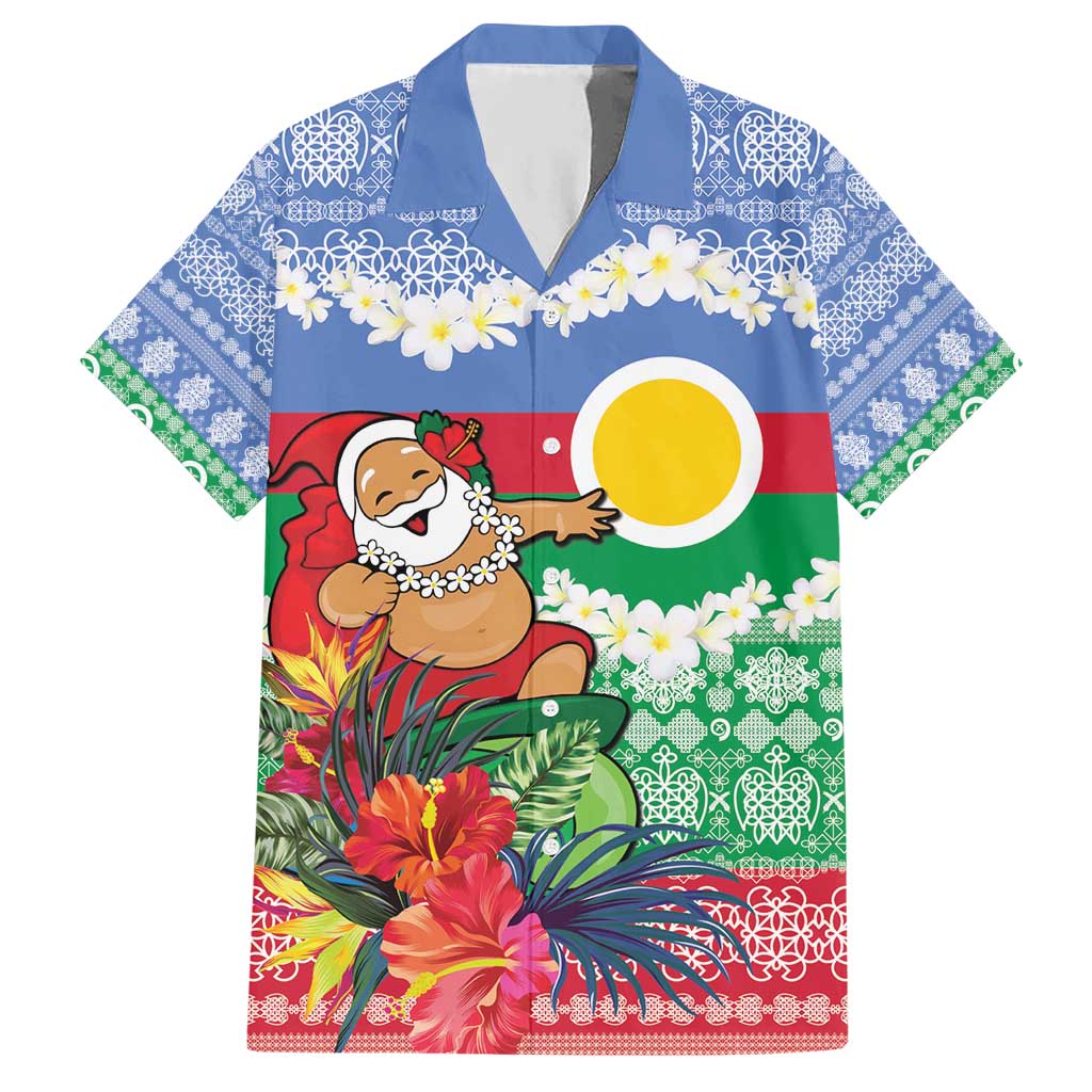 Personalised Shefa Joyeux Noel Hawaiian Shirt Proud To Be a Ni-Van Sand Drawing Art LT9 Blue - Polynesian Pride