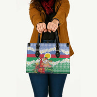 Personalised Shefa Joyeux Noel Leather Bag Proud To Be a Ni-Van Sand Drawing Art LT9 - Polynesian Pride