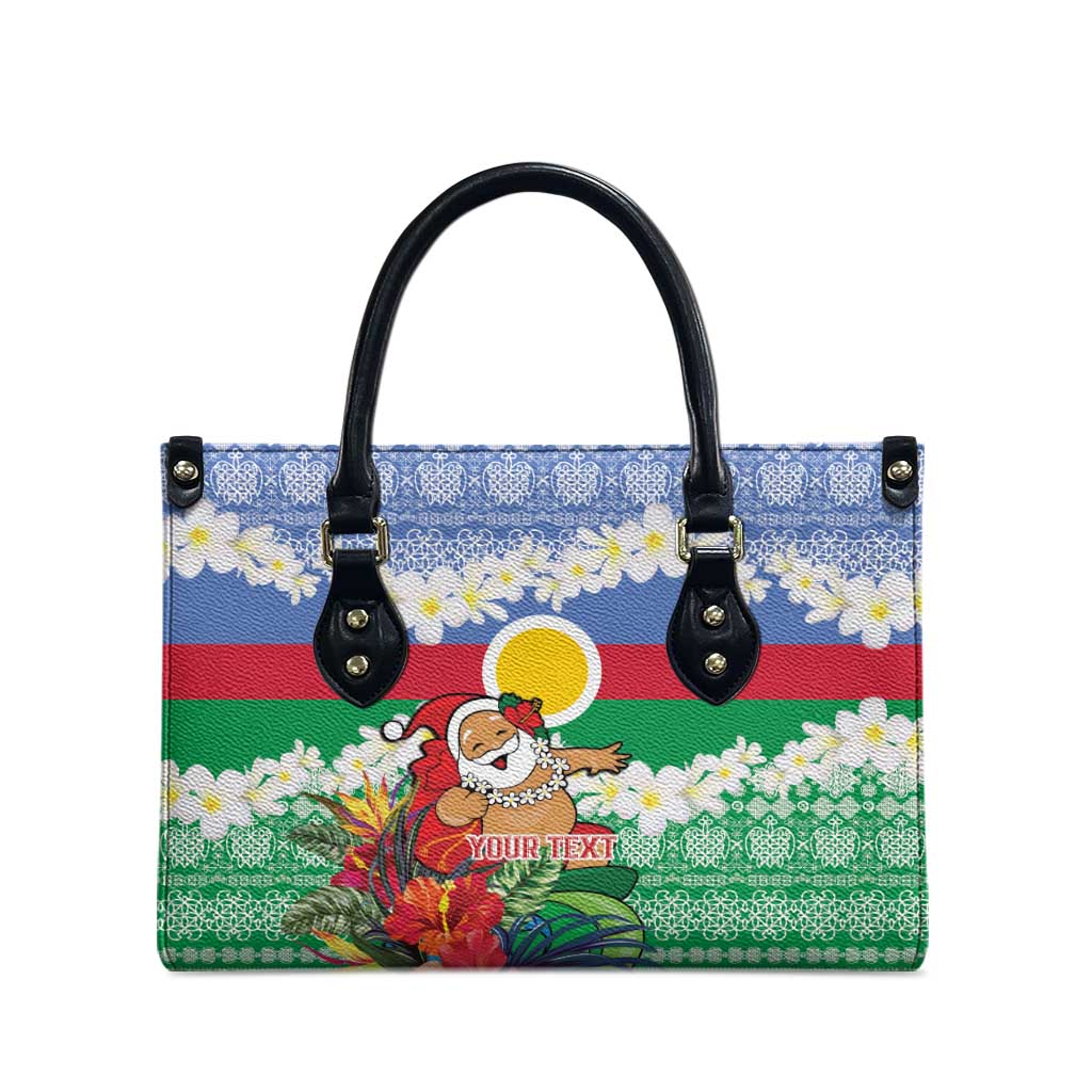 Personalised Shefa Joyeux Noel Leather Bag Proud To Be a Ni-Van Sand Drawing Art LT9 - Polynesian Pride