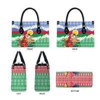 Personalised Shefa Joyeux Noel Leather Bag Proud To Be a Ni-Van Sand Drawing Art LT9 - Polynesian Pride