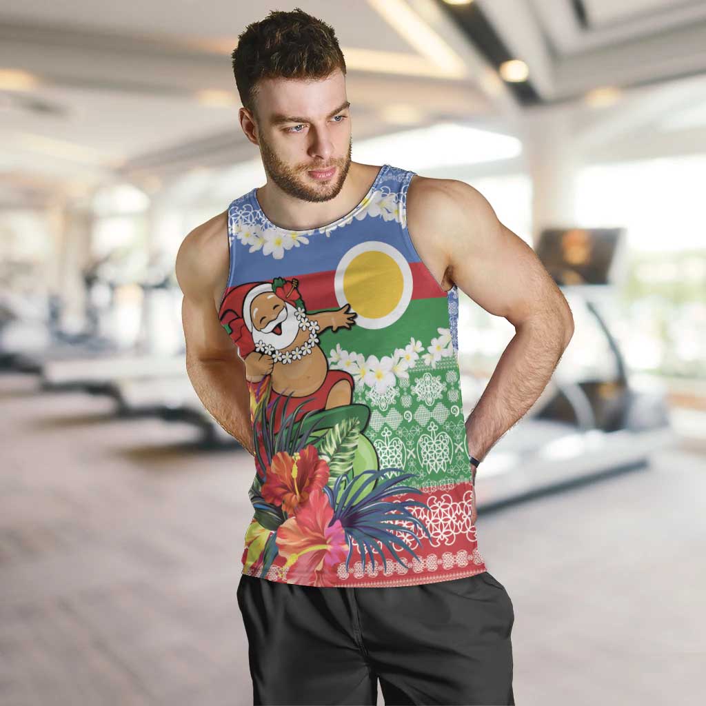 Personalised Shefa Joyeux Noel Men Tank Top Proud To Be a Ni-Van Sand Drawing Art LT9 Blue - Polynesian Pride