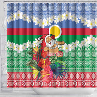 Personalised Shefa Joyeux Noel Shower Curtain Proud To Be a Ni-Van Sand Drawing Art LT9 - Polynesian Pride