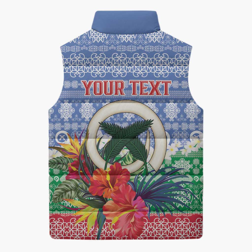 Personalised Shefa Joyeux Noel Sleeveless Puffer Jacket Proud To Be a Ni-Van Sand Drawing Art LT9 - Polynesian Pride