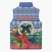 Personalised Shefa Joyeux Noel Sleeveless Puffer Jacket Proud To Be a Ni-Van Sand Drawing Art LT9 - Polynesian Pride