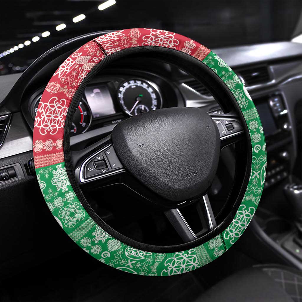 Shefa Joyeux Noel Steering Wheel Cover Proud To Be a Ni-Van Sand Drawing Art LT9 Universal Fit Blue - Polynesian Pride