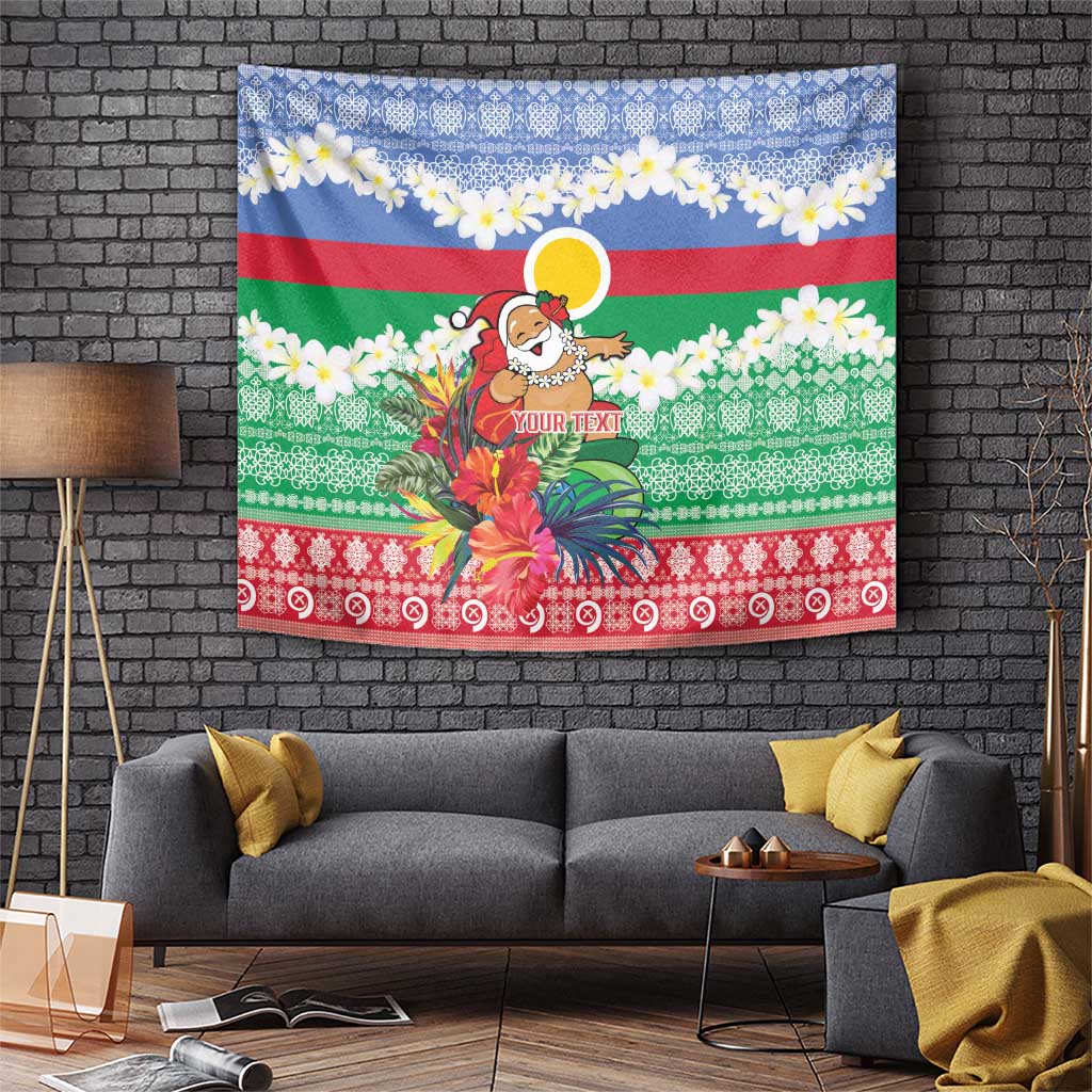 Personalised Shefa Joyeux Noel Tapestry Proud To Be a Ni-Van Sand Drawing Art LT9 Blue - Polynesian Pride