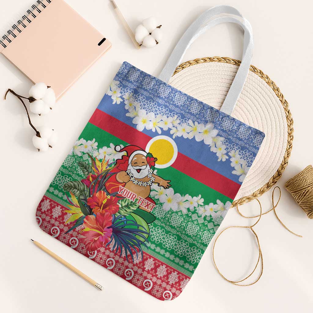 Personalised Shefa Joyeux Noel Tote Bag Proud To Be a Ni-Van Sand Drawing Art LT9 White Strap One Size Blue - Polynesian Pride