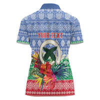 Personalised Shefa Joyeux Noel Women Polo Shirt Proud To Be a Ni-Van Sand Drawing Art LT9 - Polynesian Pride