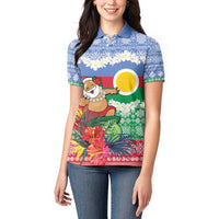 Personalised Shefa Joyeux Noel Women Polo Shirt Proud To Be a Ni-Van Sand Drawing Art LT9 - Polynesian Pride