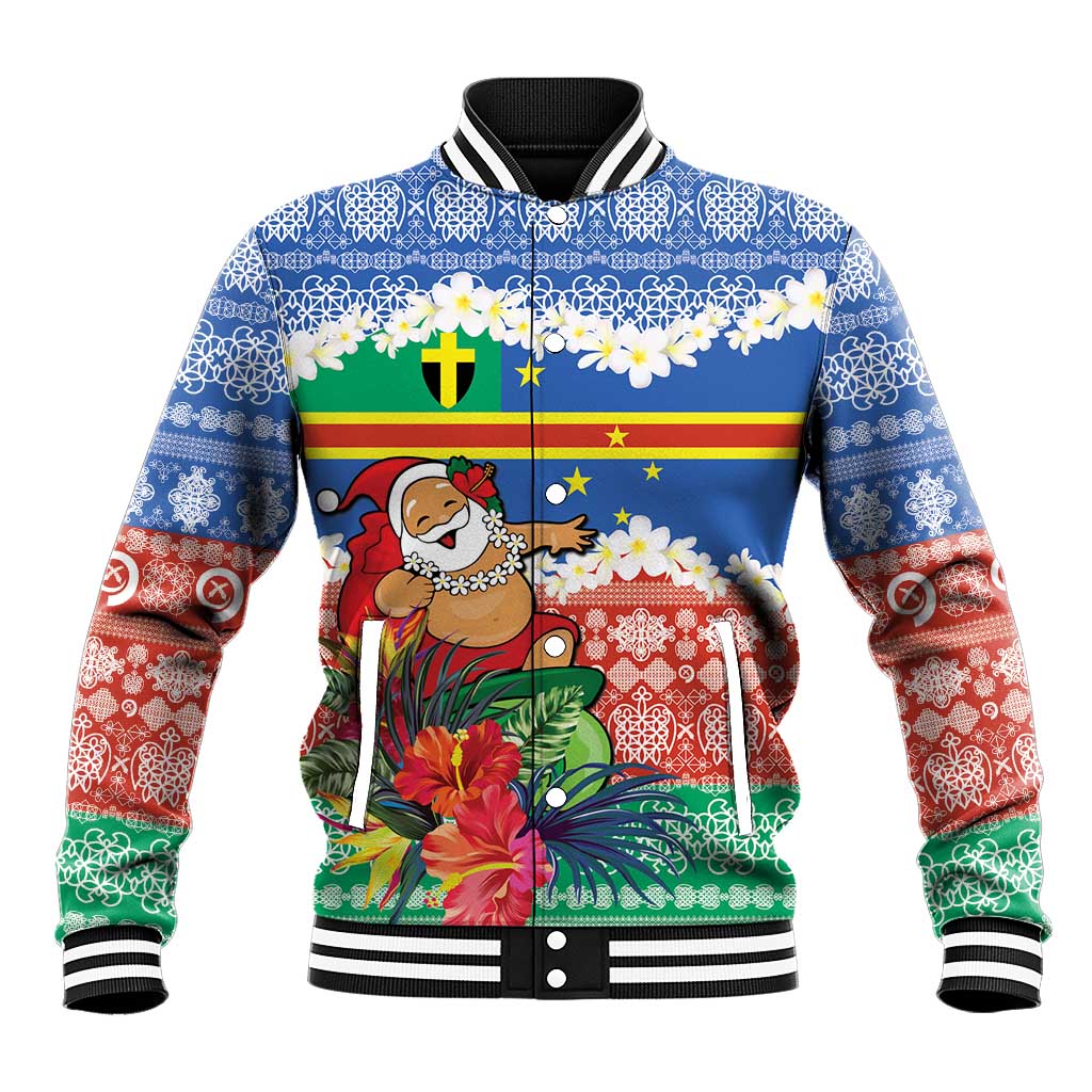 Personalised Tafea Joyeux Noel Baseball Jacket Proud To Be a Ni-Van Sand Drawing Art LT9 Unisex Blue - Polynesian Pride