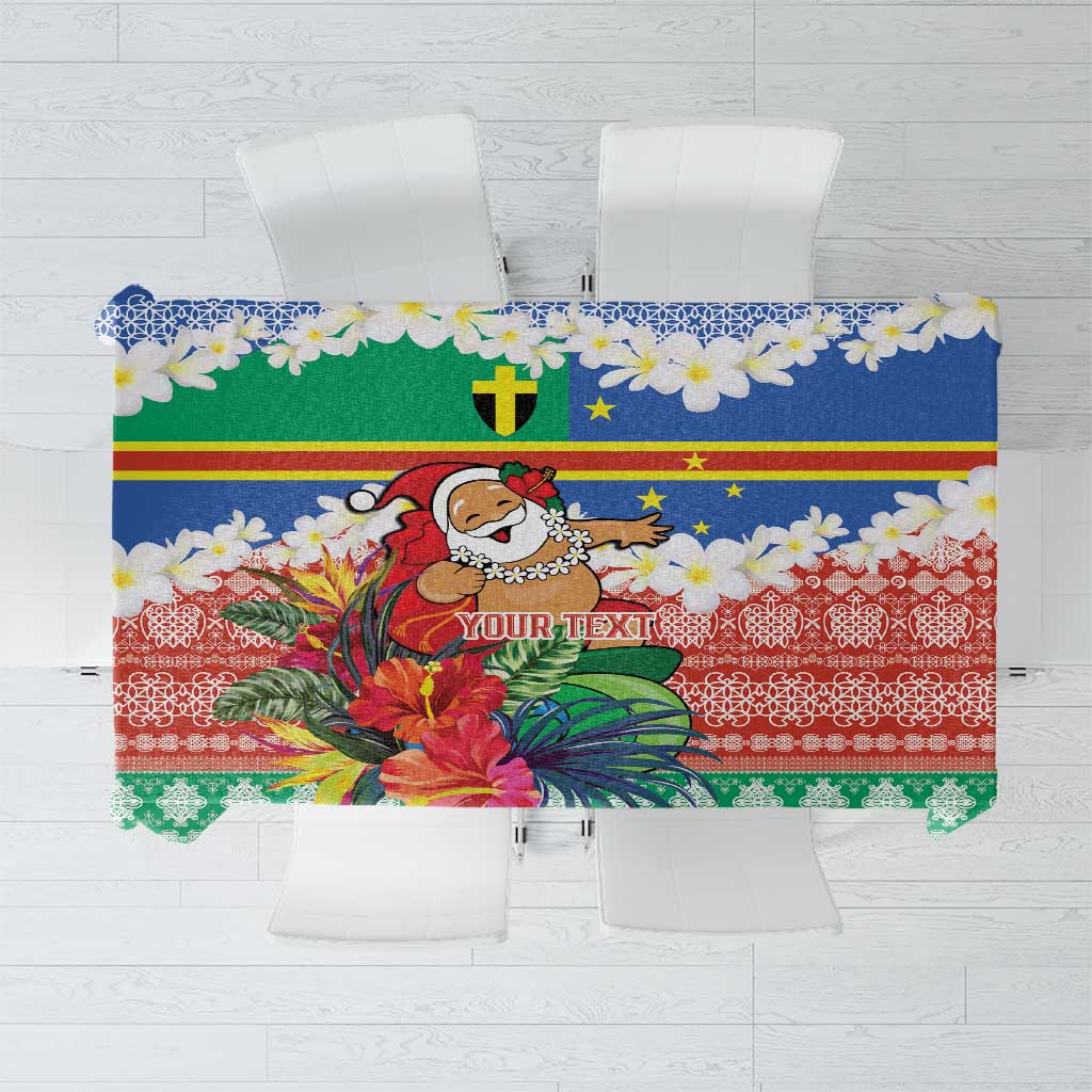 Personalised Tafea Joyeux Noel Tablecloth Proud To Be a Ni-Van Sand Drawing Art LT9 Blue - Polynesian Pride