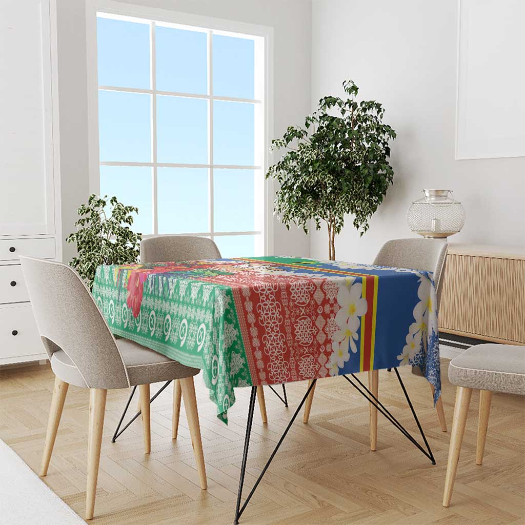 Personalised Tafea Joyeux Noel Tablecloth Proud To Be a Ni-Van Sand Drawing Art LT9 - Polynesian Pride