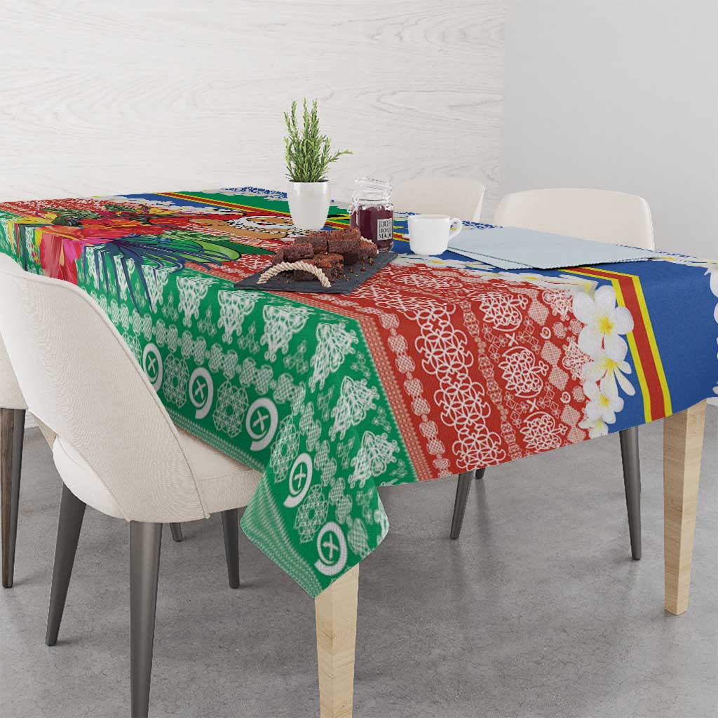 Personalised Tafea Joyeux Noel Tablecloth Proud To Be a Ni-Van Sand Drawing Art LT9 - Polynesian Pride