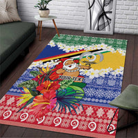Personalised Torba Joyeux Noel Area Rug Proud To Be a Ni-Van Sand Drawing Art LT9 Green - Polynesian Pride