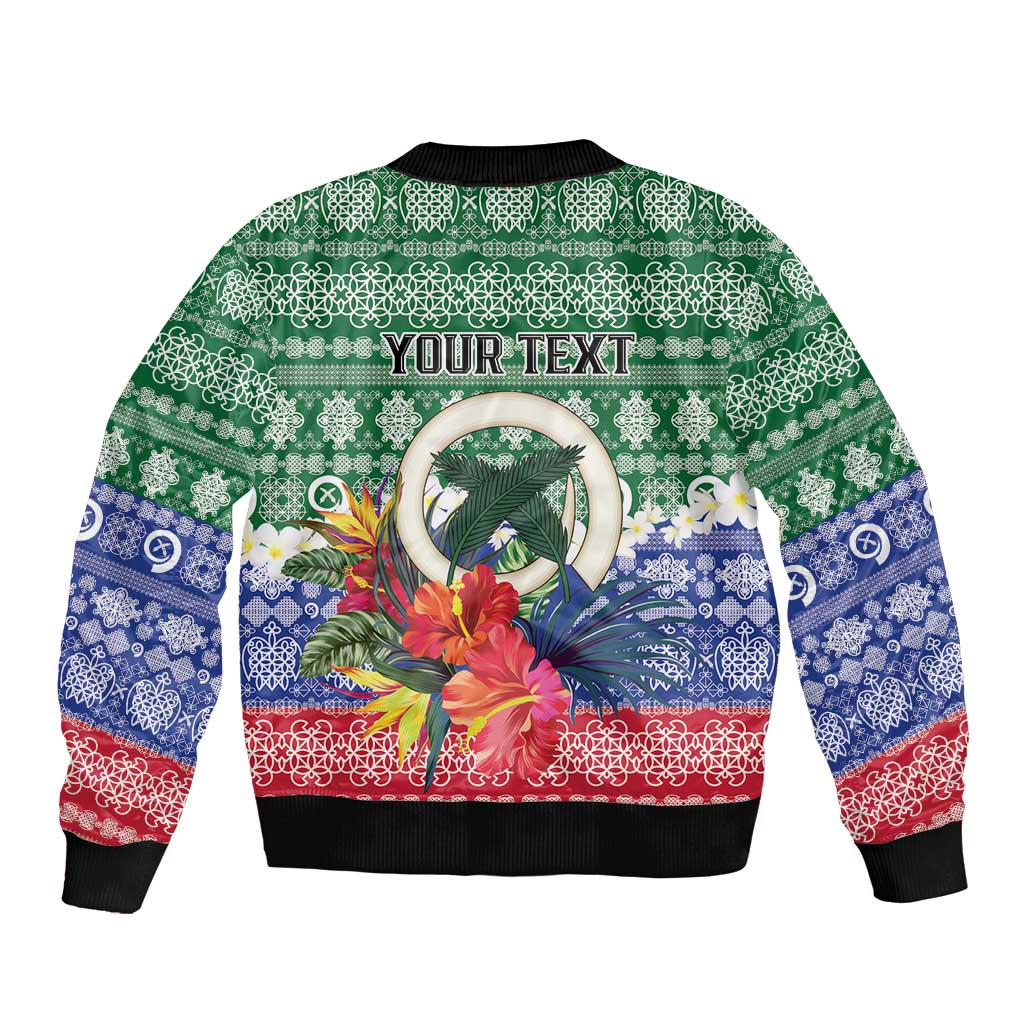 Personalised Torba Joyeux Noel Bomber Jacket Proud To Be a Ni-Van Sand Drawing Art LT9 - Polynesian Pride