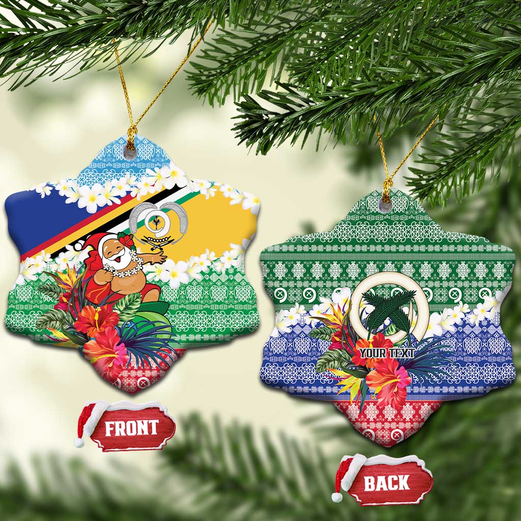 Personalised Torba Joyeux Noel Ceramic Ornament Proud To Be a Ni-Van Sand Drawing Art LT9 Snow Flake Green - Polynesian Pride