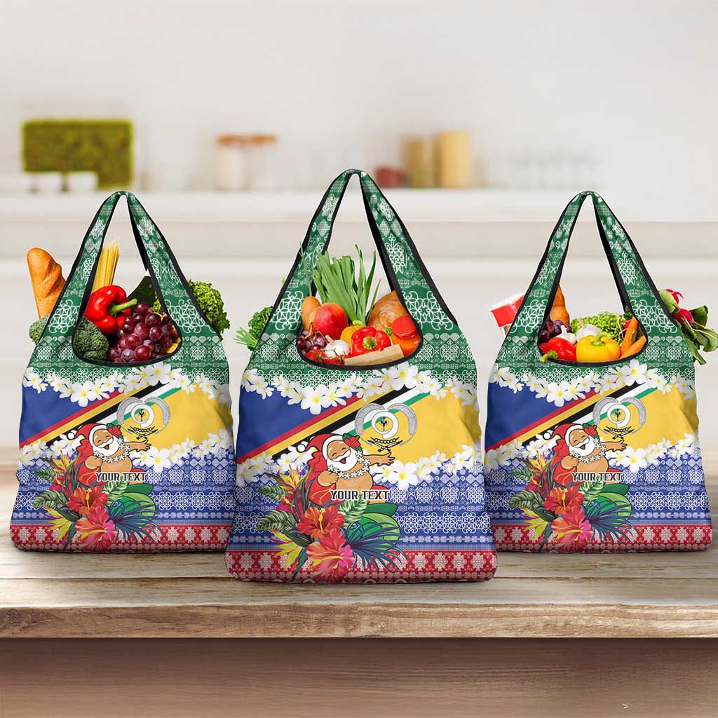 Personalised Torba Joyeux Noel Grocery Bag Proud To Be a Ni-Van Sand Drawing Art LT9 3-pack One Size Green - Polynesian Pride