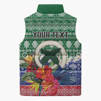 Personalised Torba Joyeux Noel Sleeveless Puffer Jacket Proud To Be a Ni-Van Sand Drawing Art LT9 - Polynesian Pride