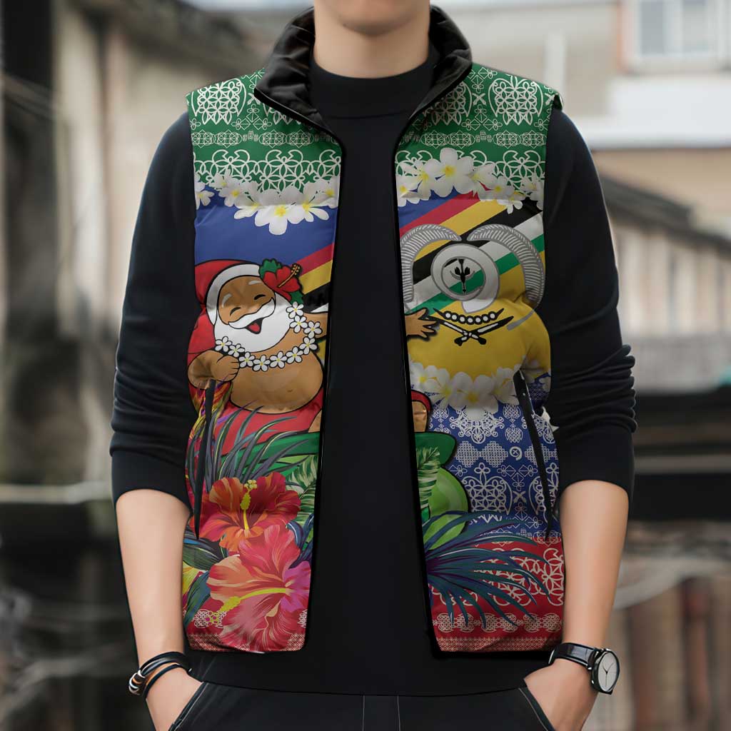 Personalised Torba Joyeux Noel Sleeveless Puffer Jacket Proud To Be a Ni-Van Sand Drawing Art LT9 - Polynesian Pride