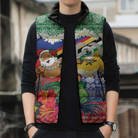 Personalised Torba Joyeux Noel Sleeveless Puffer Jacket Proud To Be a Ni-Van Sand Drawing Art LT9 - Polynesian Pride