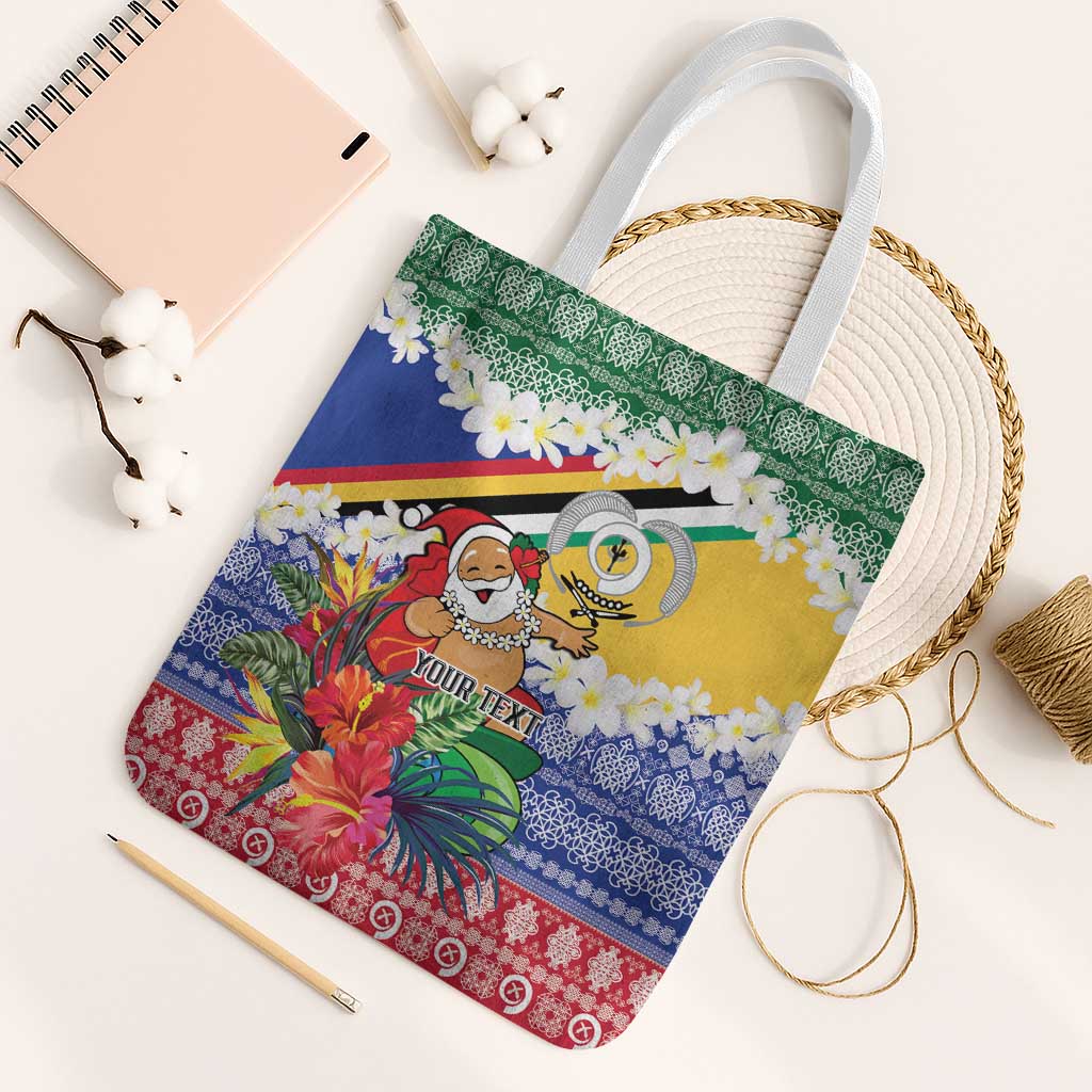 Personalised Torba Joyeux Noel Tote Bag Proud To Be a Ni-Van Sand Drawing Art LT9 White Strap One Size Green - Polynesian Pride