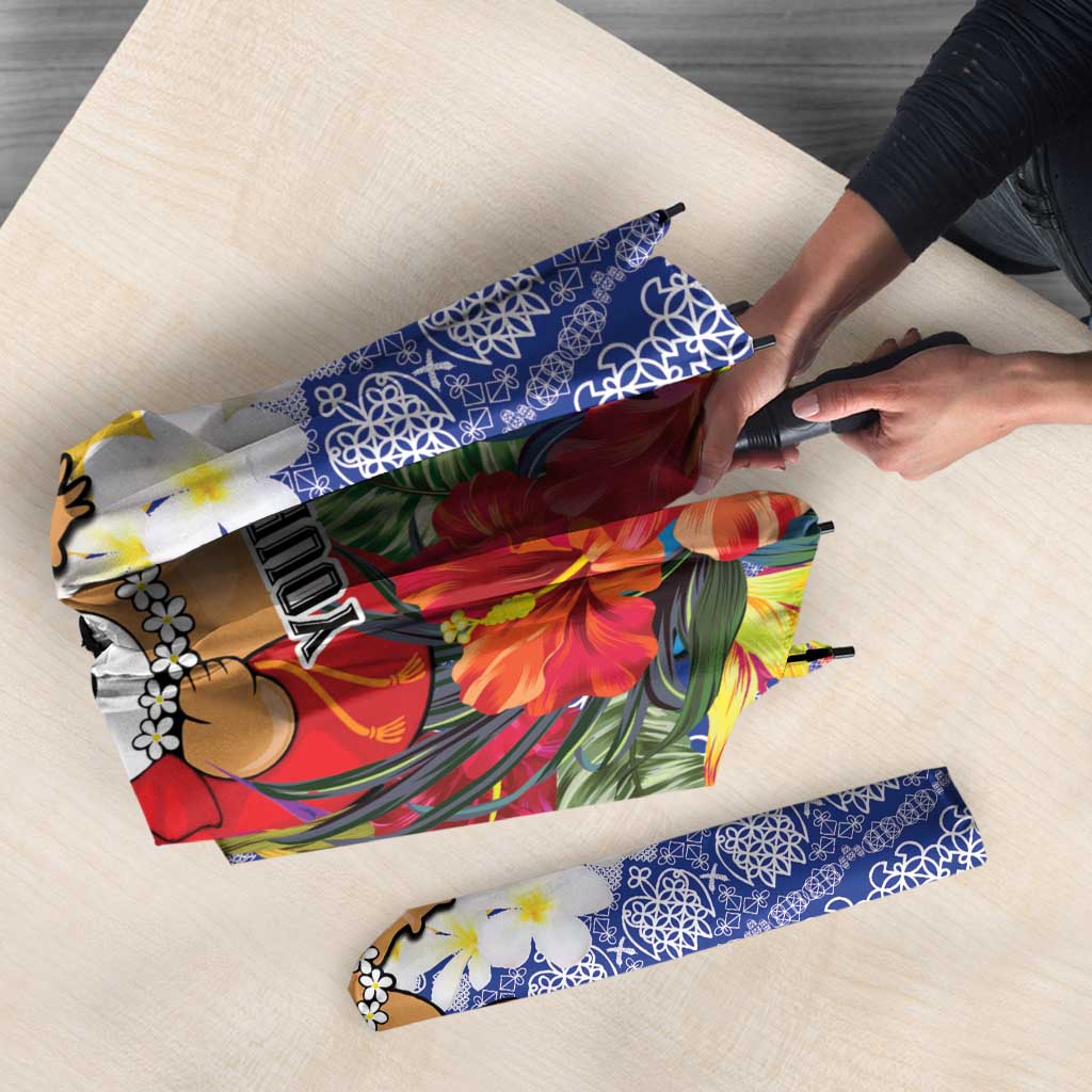 Personalised Torba Joyeux Noel Umbrella Proud To Be a Ni-Van Sand Drawing Art LT9 - Polynesian Pride