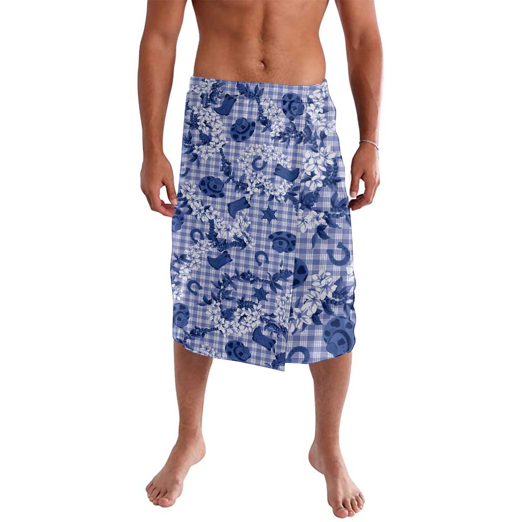 Mokihana Maile Ilima Leis Paniolo Palaka Lavalava Hawaiian Polu Spirit LT9 Blue - Polynesian Pride