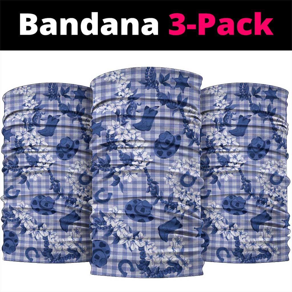 Mokihana Maile Ilima Leis Paniolo Palaka Neck Gaiter Hawaiian Polu Spirit LT9 package One Size: 25*50cm Blue - Polynesian Pride