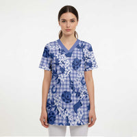Mokihana Maile Ilima Leis Paniolo Palaka Scrub Top Hawaiian Polu Spirit LT9 - Polynesian Pride