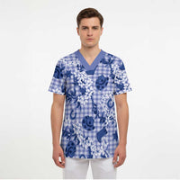 Mokihana Maile Ilima Leis Paniolo Palaka Scrub Top Hawaiian Polu Spirit LT9 - Polynesian Pride