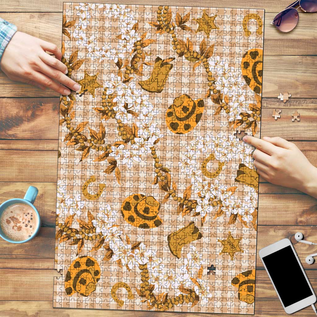 Mokihana Maile Ilima Leis Paniolo Palaka Puzzle Hawaiian Kula Spirit LT9 Gold - Polynesian Pride