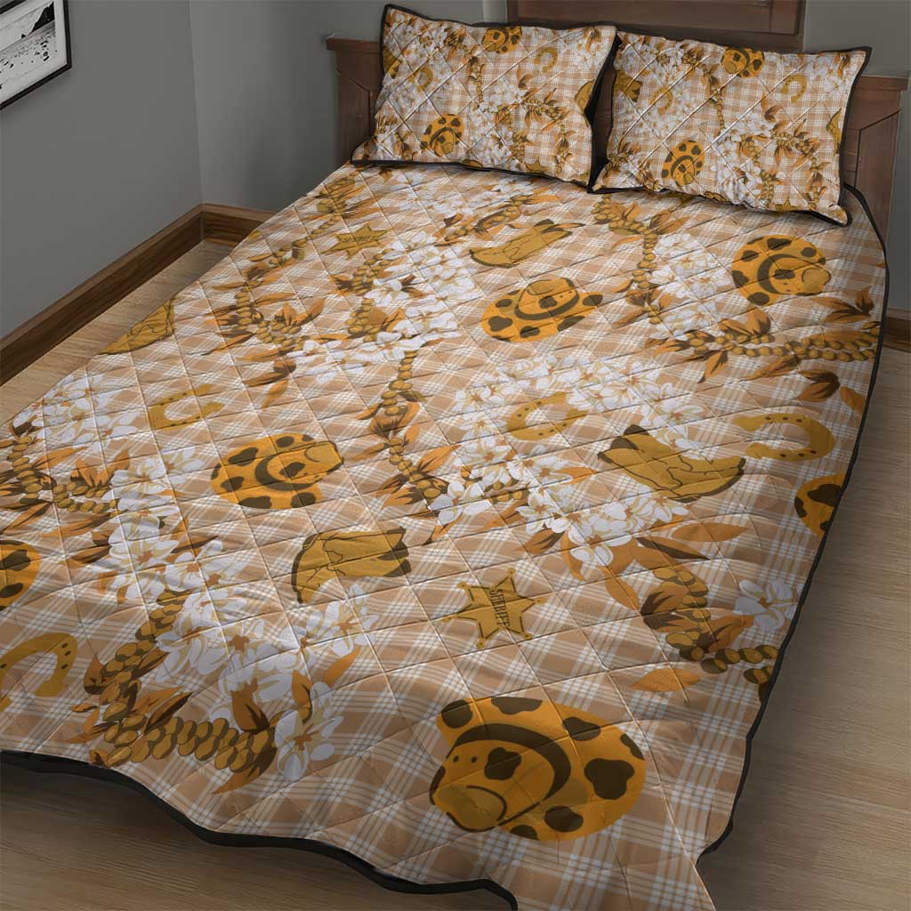 Mokihana Maile Ilima Leis Paniolo Palaka Quilt Bed Set Hawaiian Kula Spirit LT9 - Polynesian Pride